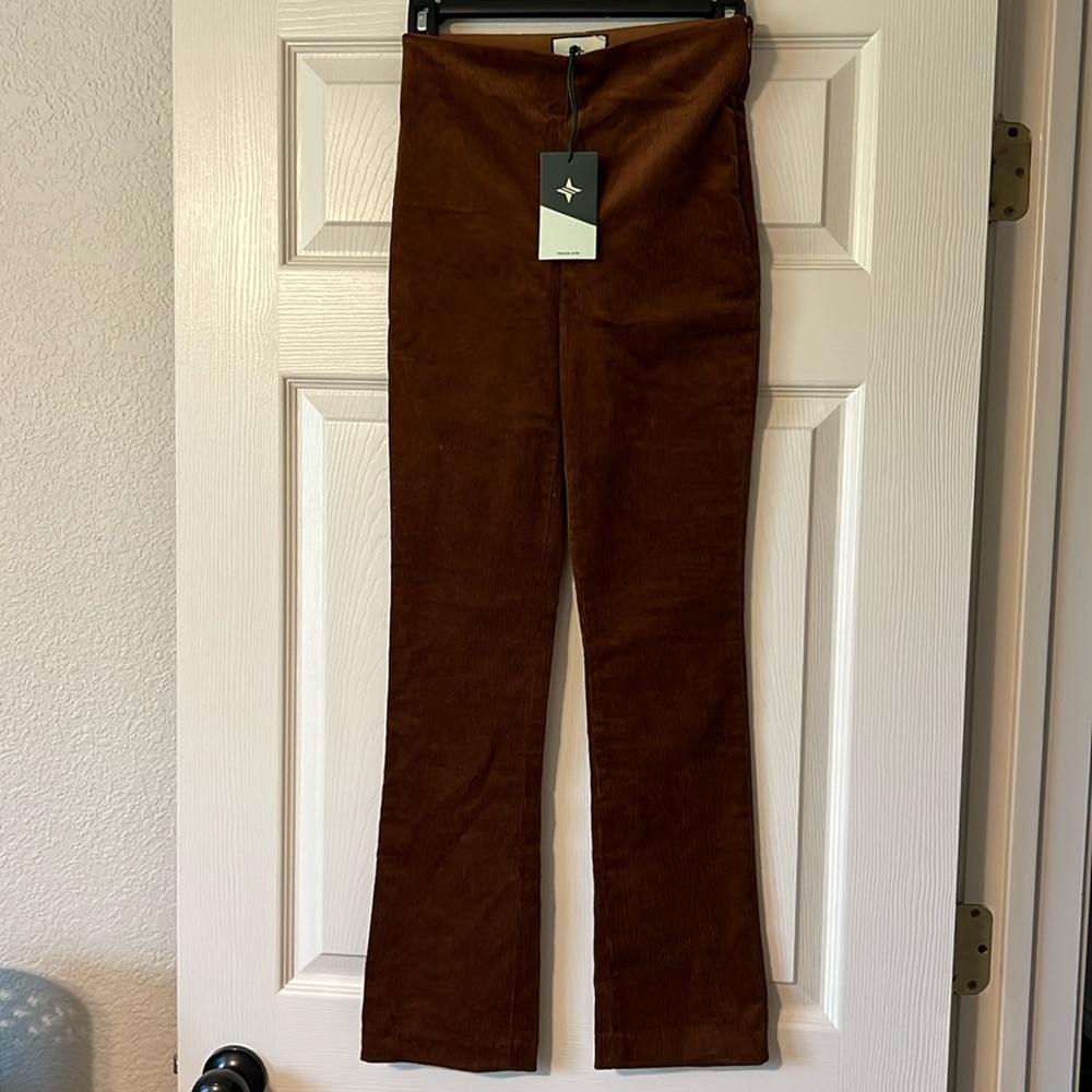 Brown Straight Leg Corduroy Pants